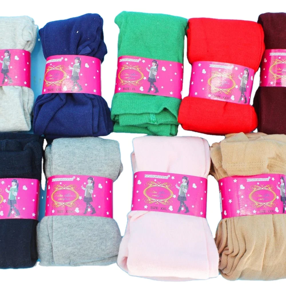 Весенне-осенние детские двойные вязаные хлопковые леггинсы детские цветные колготки детская зимняя одежда