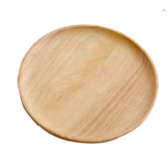 Wooden round material recyclable plates set restaurant dishes plate sets