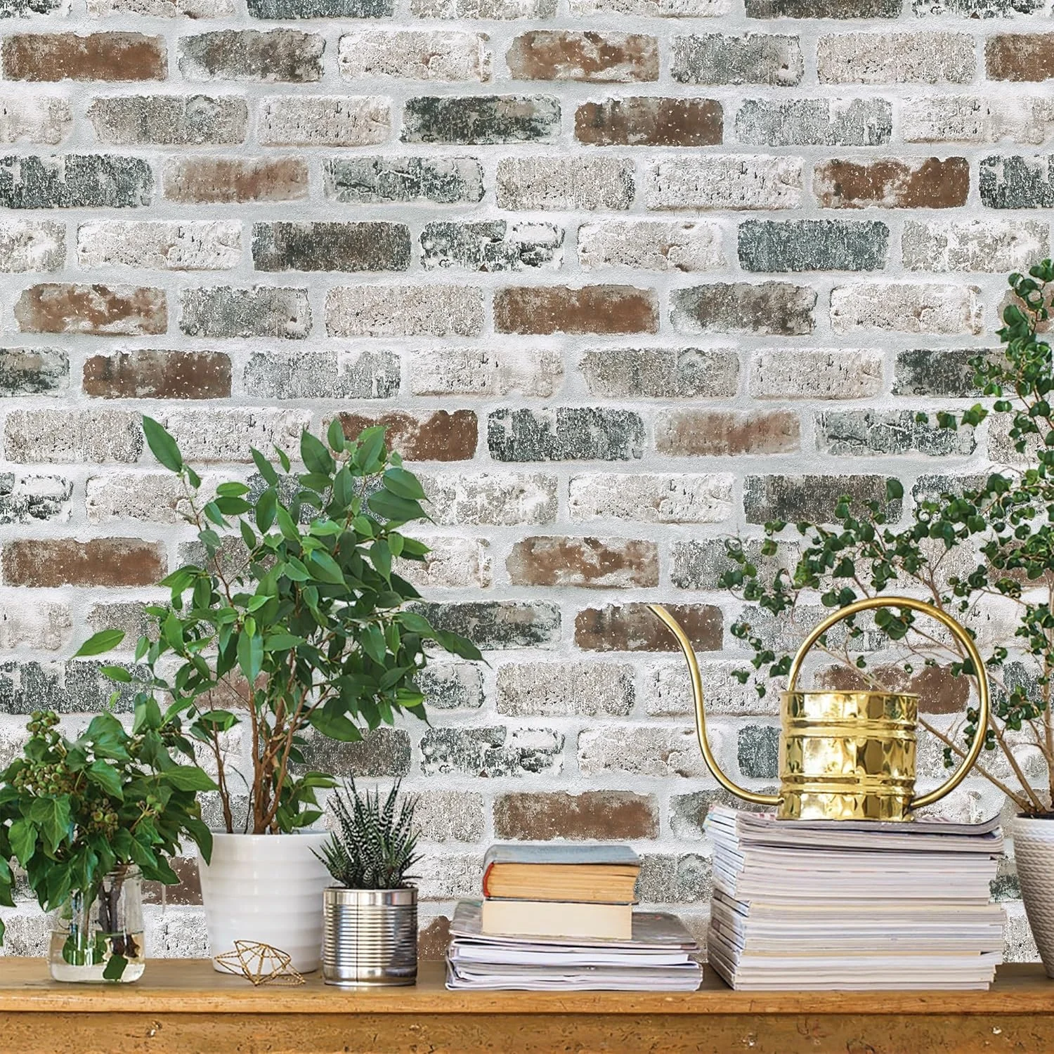 Brick Wallpaper Self Adhesive Wallpaper Red/Blue/Grey Brick Peel and Stick Wallpaper Removable Contact Paper Brick Texture