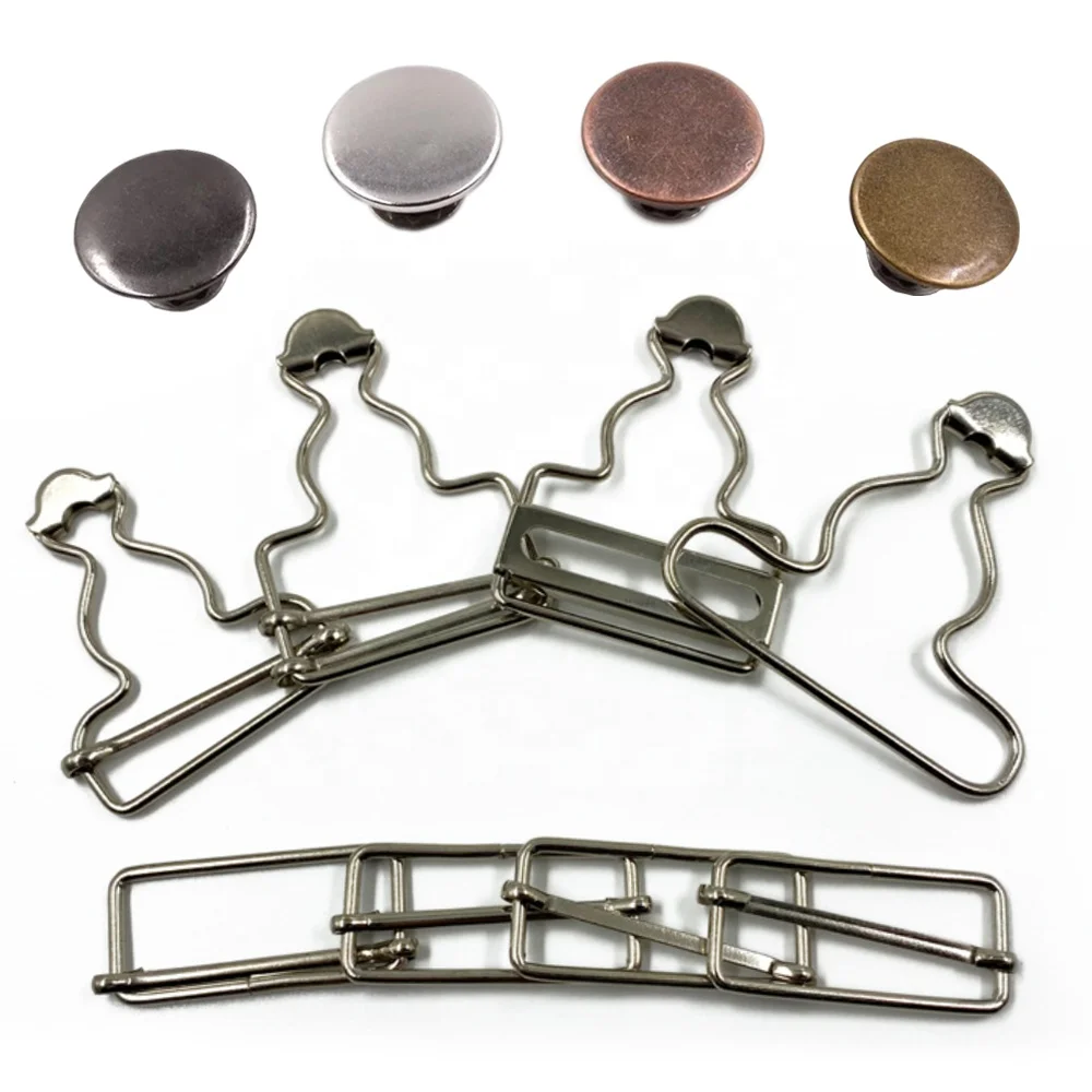 High Quality Garment Accessories Manufacturers Slider Cute Jeans Clip Dungaree Metal Adjuster Suspender Buckle