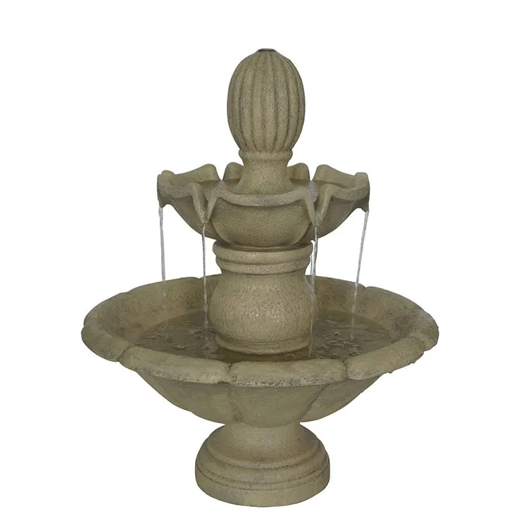 hot selling high quality outdoor 3tier water fountain garden decoration resin solar waterfall for house backyard