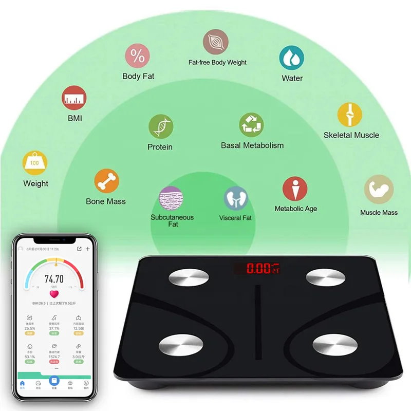 Weighing BMI Smart Scale Digital Wireless Small Electronic Weight Body Fat Scale Bathroom Digital Scale
