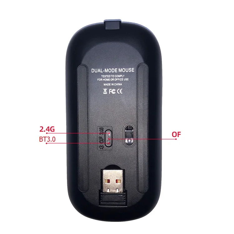 New Ultra-Thin Charging Wireless Silent Mute Mouse Office Mouse Rechargeable 2.4G BT Dual Mode Mouse
