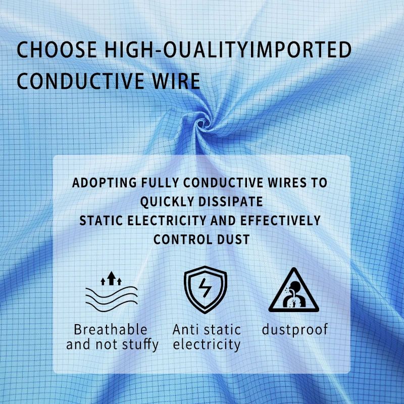 high-quality ventilation blue Same gender design esd cleanroom jumpsuit for electronic factories