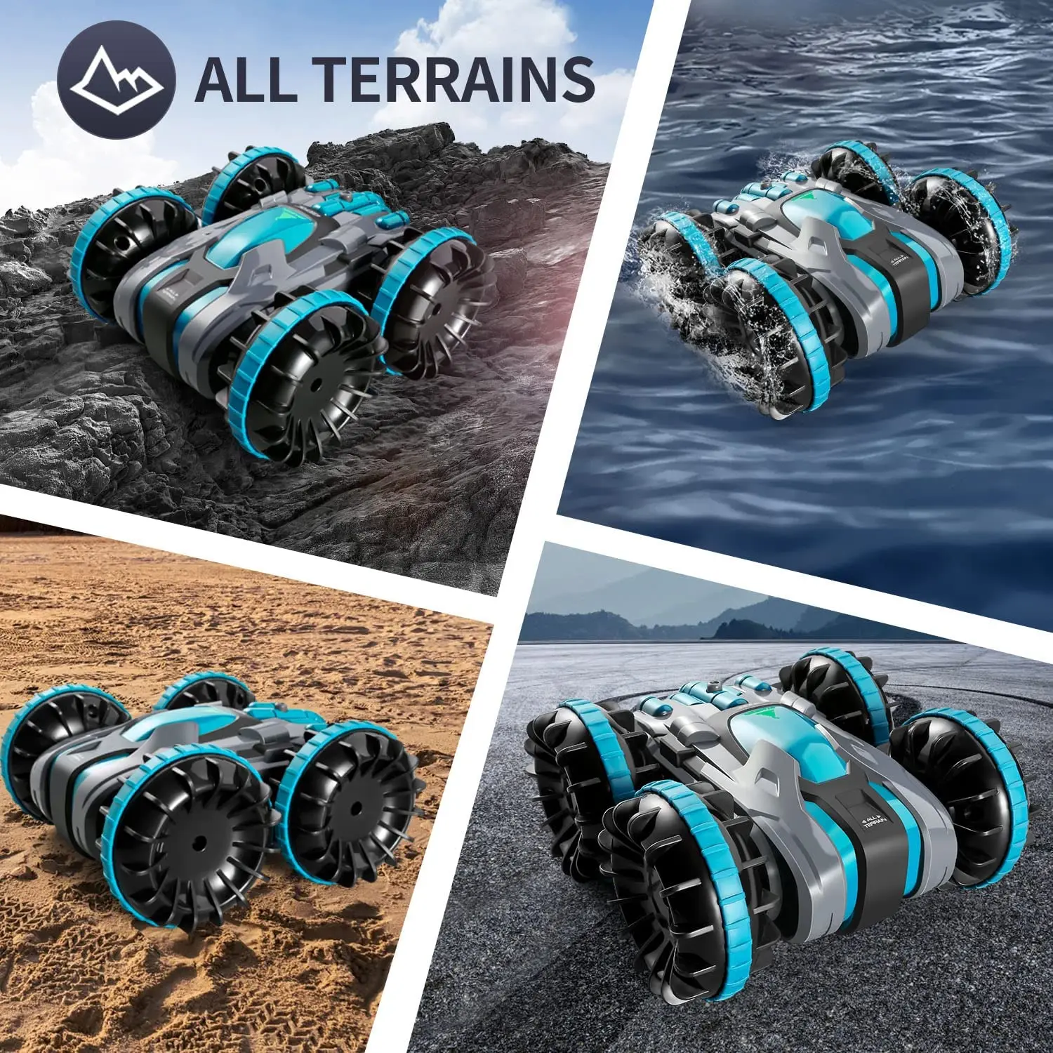 New 2.4G Four Wheel Stunt Drive 2 In 1 Double Sided Stunt Waterproof Amphibious Rc Car for Children