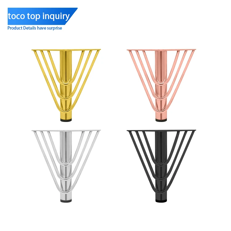 Toco New Metal Oblique Cone Black Industrial Furniture Accessories Sofa Tube Legs Gold Chrome Cast Iron Table Cabinet Chair Feet