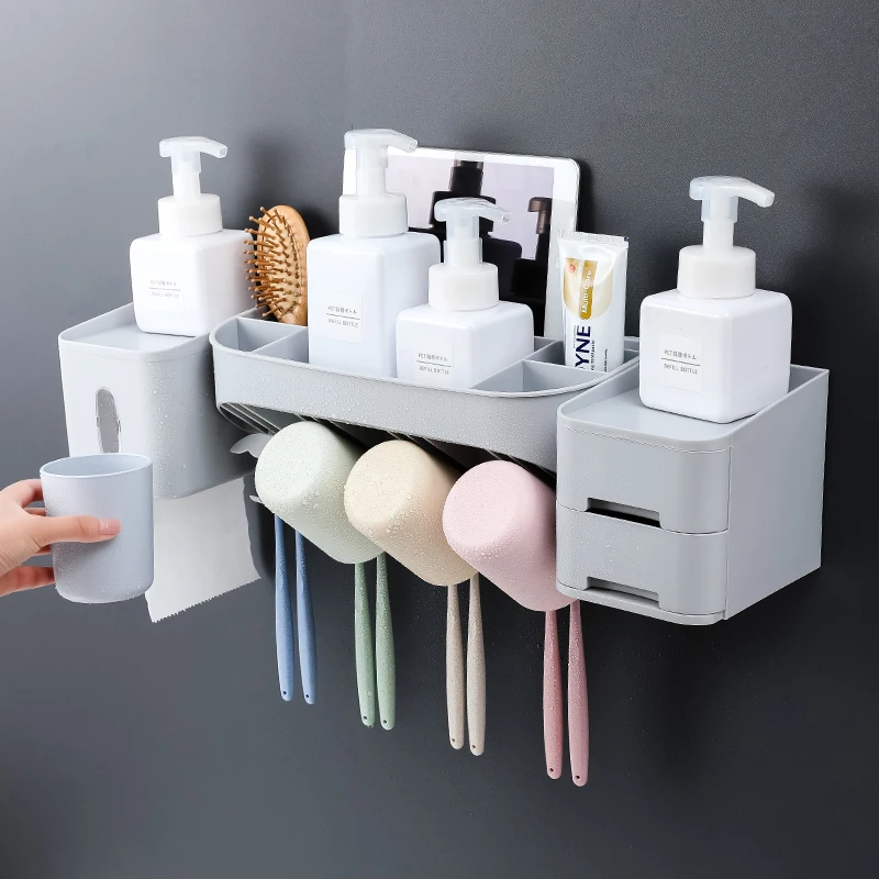 
FF202684-One up Toothbrush Holder Toothpaste Squeezer Dispenser Bathroom Accessories Set 