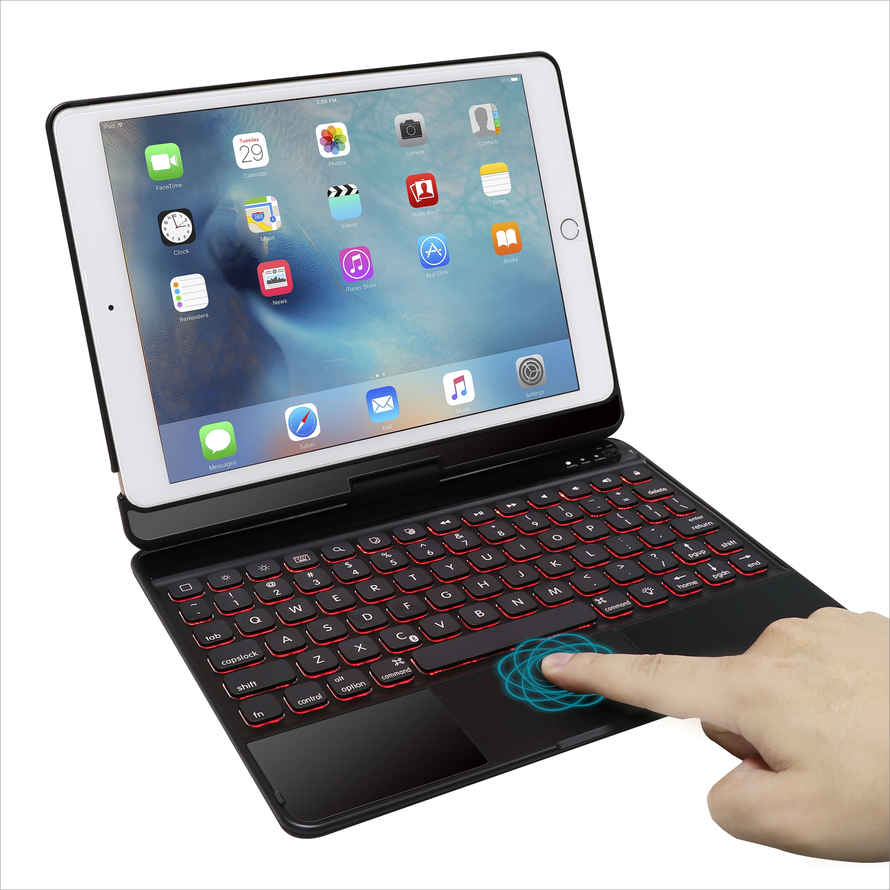 Factory Wholesale Keyboard Case TouchPad Wireless Keyboard With LED Back Light For iPad Air 4