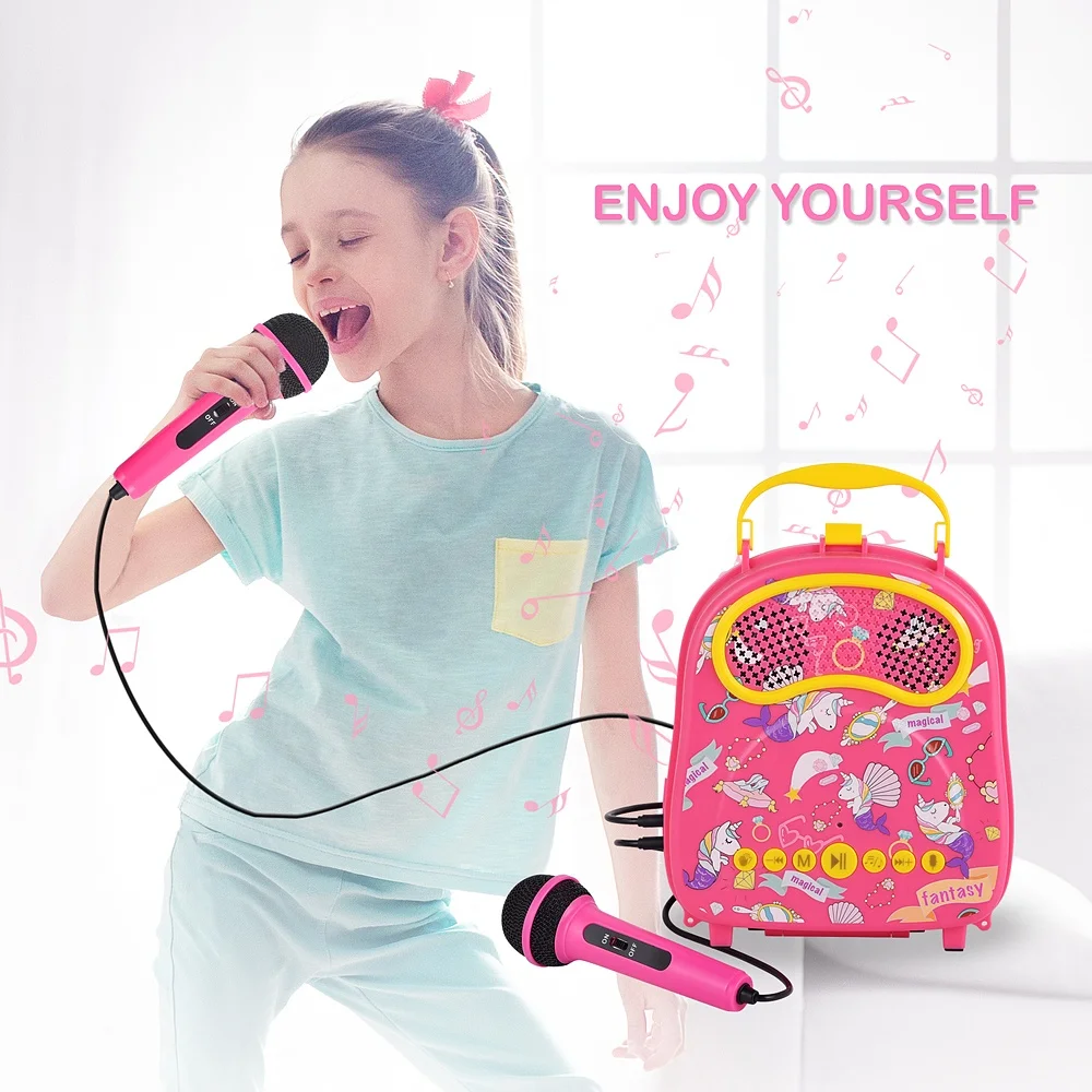 Kids karaoke speaker musical instruments Wireless BT Portable Handheld Karaoke Machine for Party Home Birthday Christmas gifts