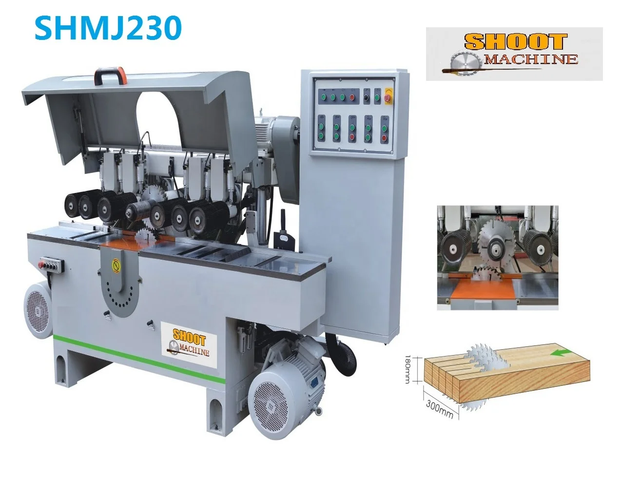 Shoot Brand Wood Multi Rip Saw Machine with Up & Down saw blade, SHMJ230/SHMJ226A