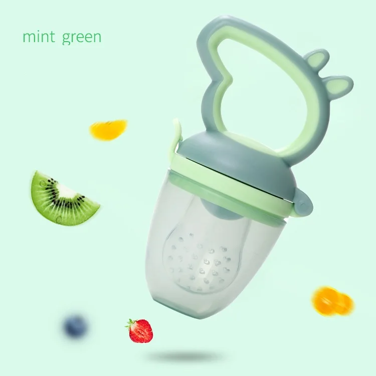 Safe Baby feeding BPA Free Cute Pig Deer Shape Food Vegetable Nipple Pacifier Feeding Silicone baby fruit feeder