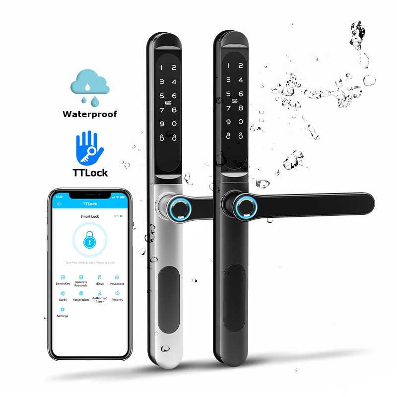 Tropernic Safety Outdoor TTLock Cerradura Inteligente Fingerprint Aluminum Smart Door Lock