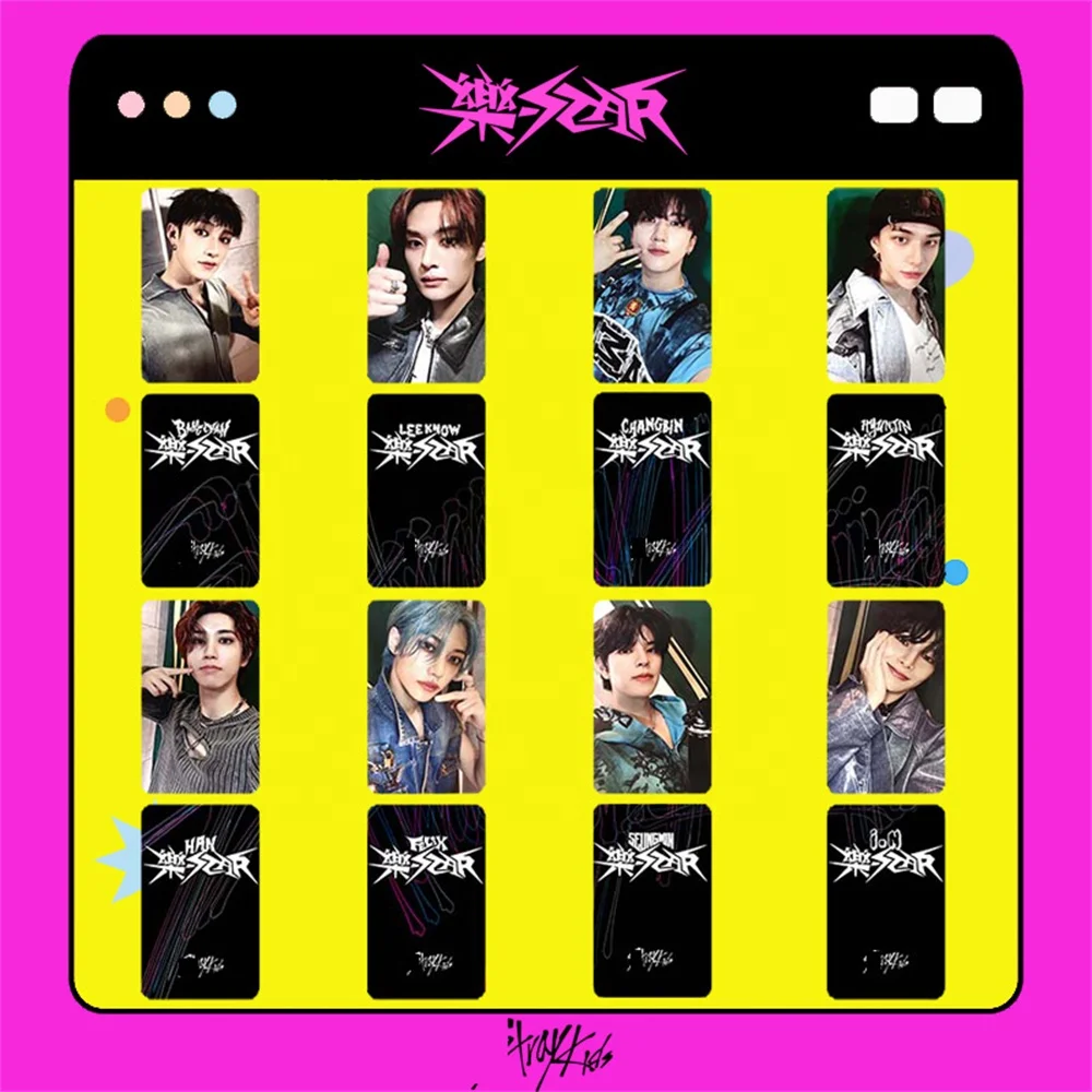 8 sets of KPOP rock star album photo cards for homeless children, double-sided postcards, Leeknow Bang Chan Hyunjin Felix Lomo