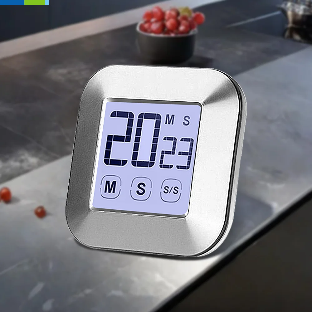 99M59S Digital Touch Screen Backlight Timer Eco-Friendly Plastic Design for Modern Kitchen and Bedroom Use Battery Powered