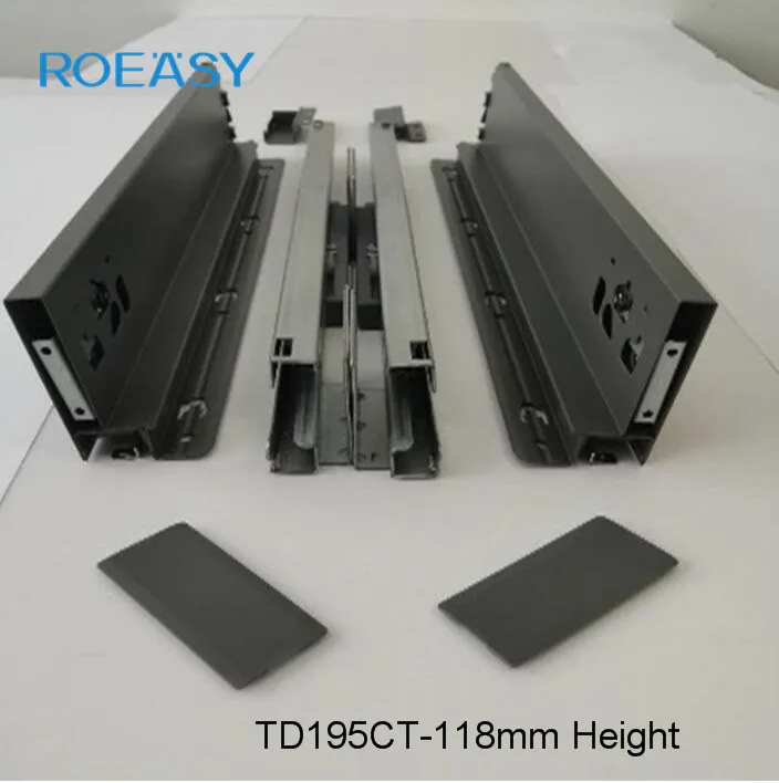 Roeasy TD195CT мягкий закрывающийся поддон тандемный кухонный тонкий ящик для