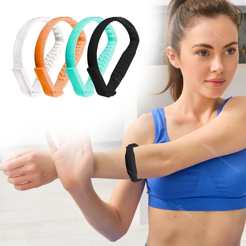 Elbow Brace Breathable Shock Absorption Stabilizer Brace with Silicon Rubber Pad for Hiking Sports