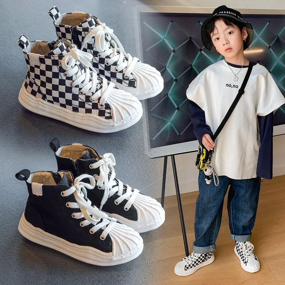 Wholesale Classical Casual Children Soft High Shoes NOn-skid Shell Head Autumn Unisex OEM Walking Sneakers