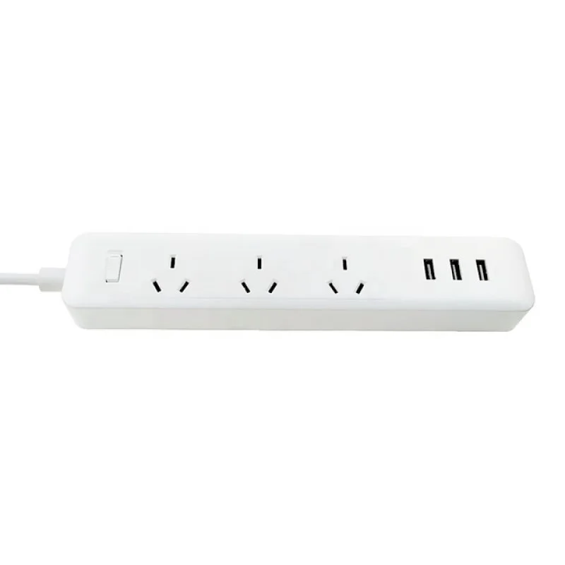 AU NZ AR Standard Power Strip 3 USB Port 3 Outlets Simple Design Power Bar with Switch Residential Commercial Use 1.8m