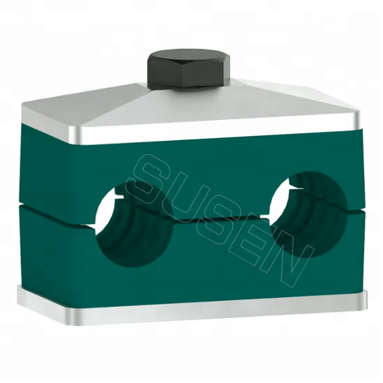 Plastic hanging double twin pipe clamp clamps for pipes