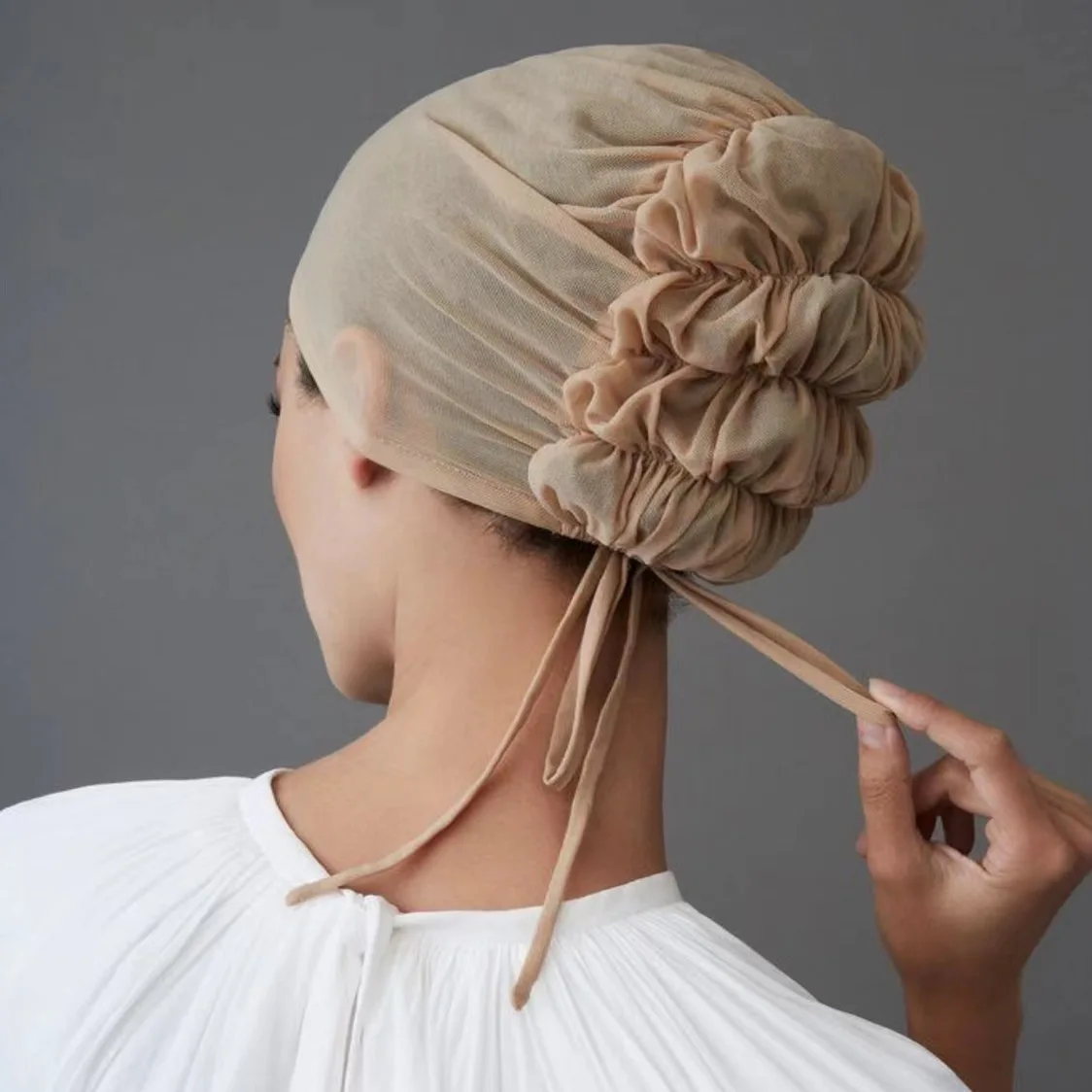 New pure color mesh breathable elastic elastic straps bottom cap tie rope cover head can be adjusted inner cap