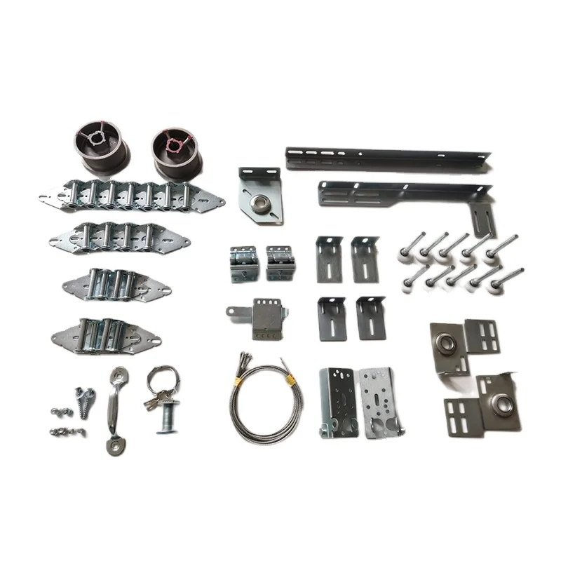 Whole set garage door stainless steel accessories hard wares  parts with wire rope with hinge with roller with top quality