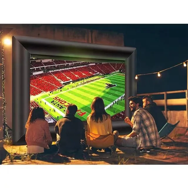Large Inflatable Tv Movie Screen Projector Foldable Portable Outdoor Stand Yard Projector Screen Cinema With Inflatable Chair