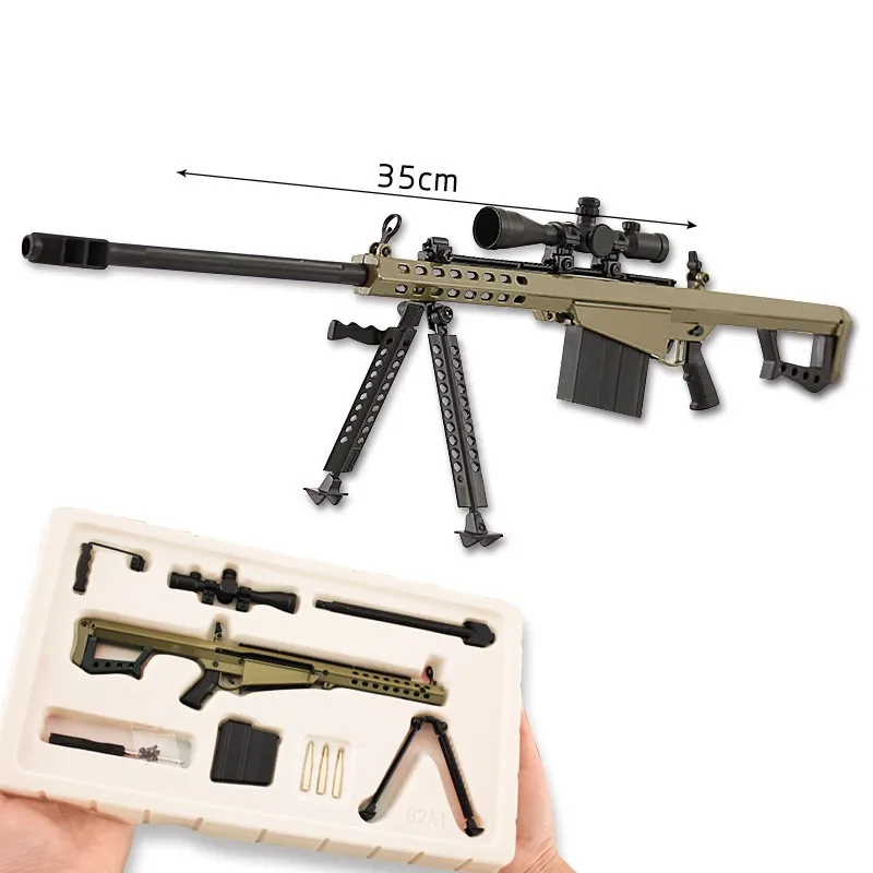 Metal Toy Gun Model Shell Ejecting Weapon Military Toy Alloy Bullets Collection Detachable