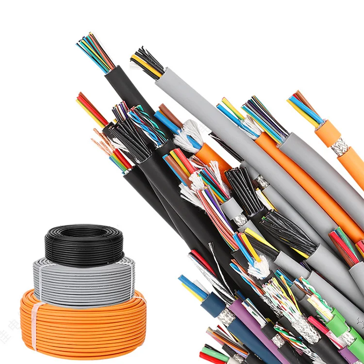Flexible PVC Multi-core Round RVV Electrical Elevator Lift Cable with knitting and UV-resistance crane cable