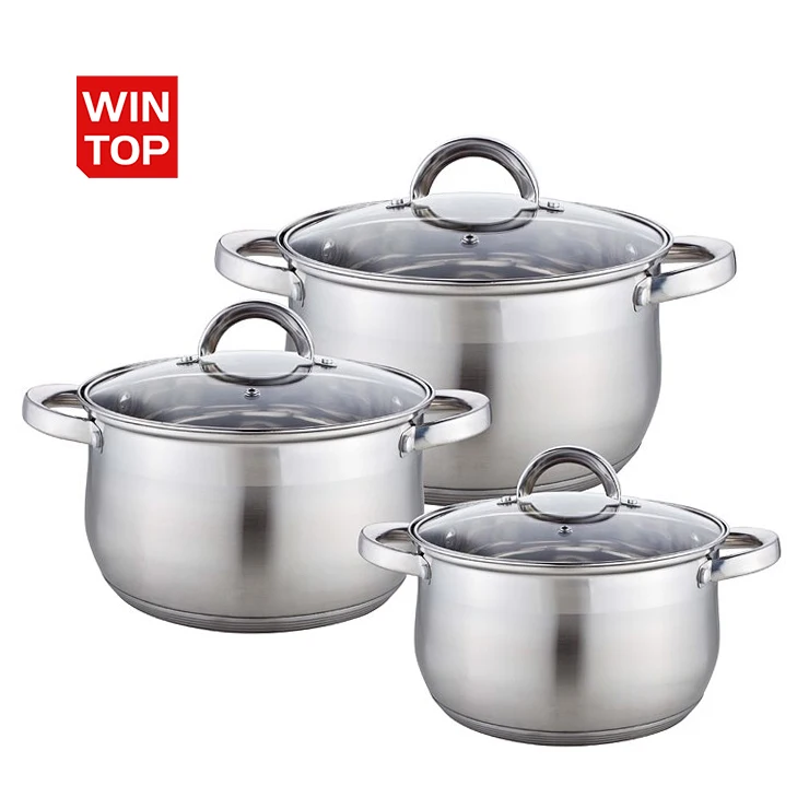 Высококачественная Коммерческая посуда, горячий горшок для кухни, кастрюля из утолщенной нержавеющей стали, суповая Кастрюля со стеклянной крышкой