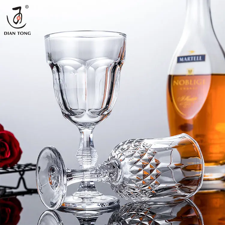 220Ml Engraved Hotel Restaurant Custom Glassware Crystal Clear Goblets Cups Water Wine Glasses Goblet Vintage Goblets Weeding
