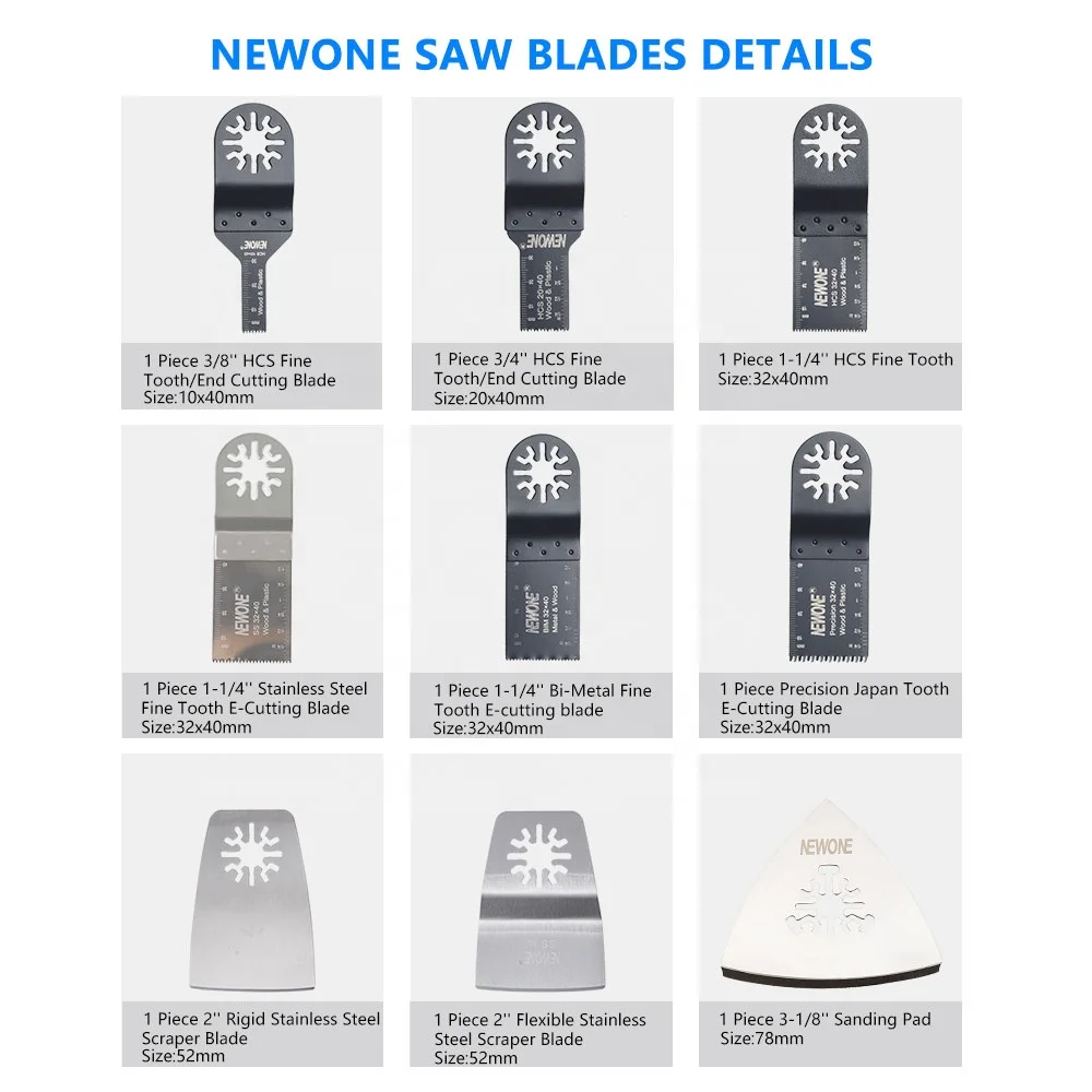 NEWONE Oscillating Saw Blades Multi Tool Accessories Renovator for Fein,Multi-Master,BOSCH Trimmer Power Tools