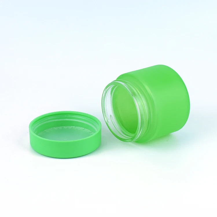 Round Empty Glass Jar 1oz 2oz 3oz Custom Logo Silkscreen Glass Containers With Child Resistant Cap