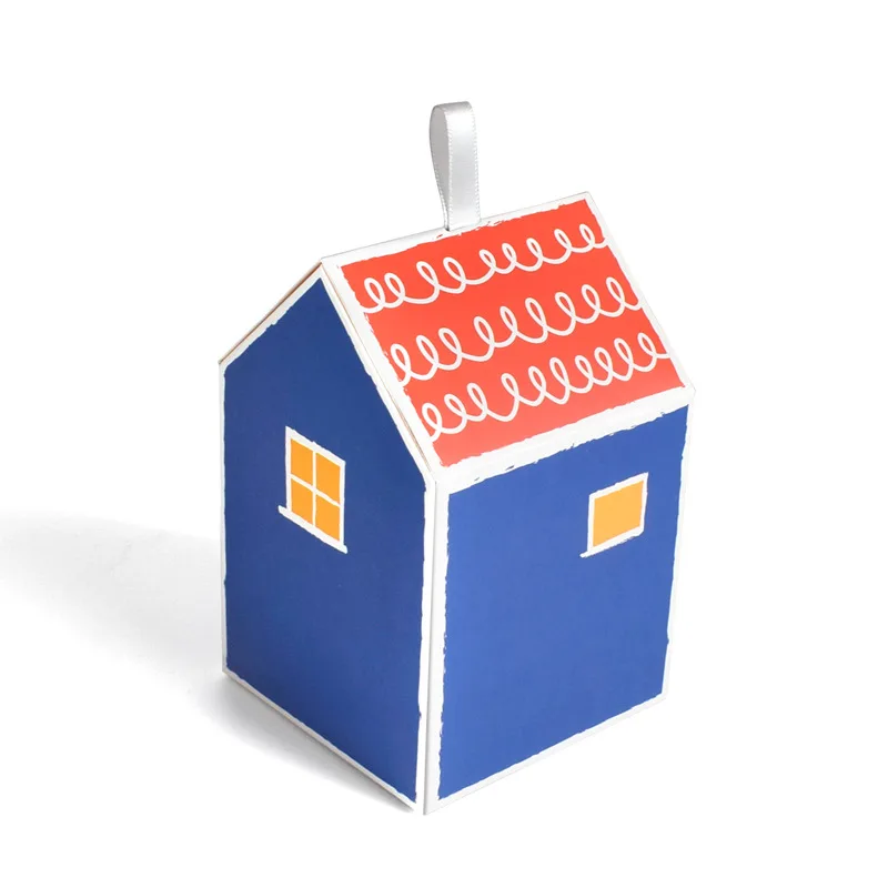 Exquisite Colorful Little House Gift Boxes Cookie Box House Shape Candy Box For Birthday Party Supplies