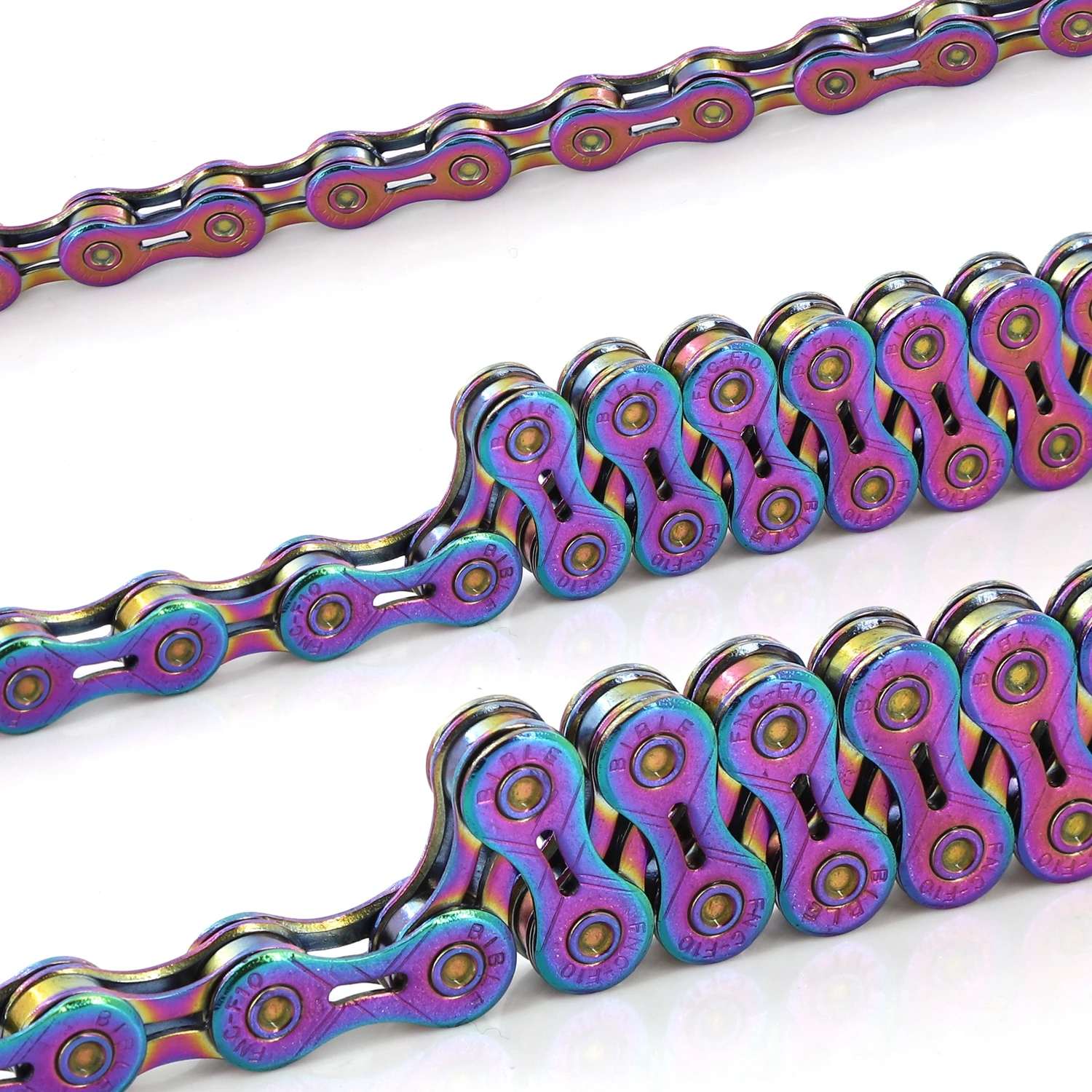 High quality FNC 10 speed rainbow rust proof stainless steel  hollow road mountain bike chain