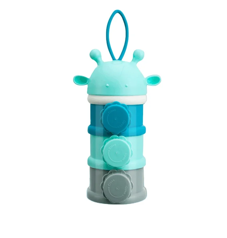 Hot selling baby milk powder box independent layered milk powder grid portable three-layer snack box