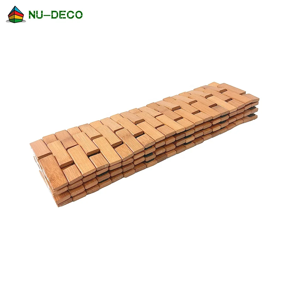 Eco-Friendly Non-Slip Floor Custom Bath Natural Bamboo Wood Shower Mat