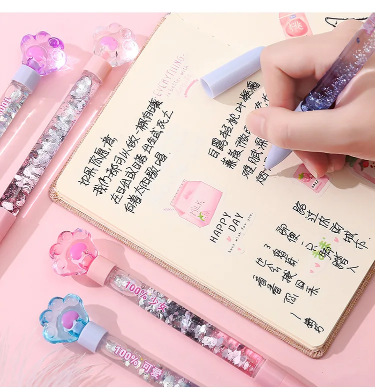 Lighting Cartoon oil quicksand 0.5mm gel pen for students