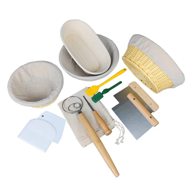 Bread Proofing Basket Set 10 Inch Oval 9 Inch Round Sourdough Supplies with Accessories and  Bread Sling