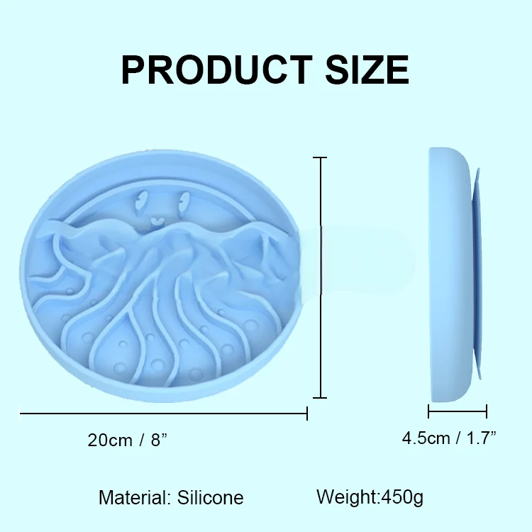 New Design Round Jellyfish Dog Bowl Silicone Slow Feeder Custom Unique Cute Pet Bowl With Suction Cup