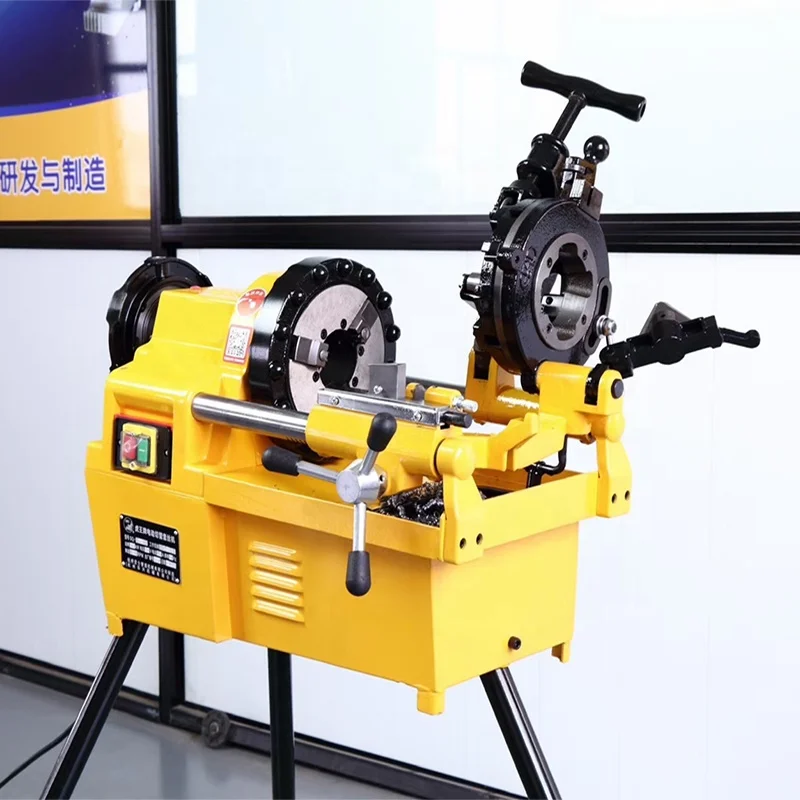 Positive negative automatic threader tapered pipe thread small hand held galvanized pipe electric threading machine