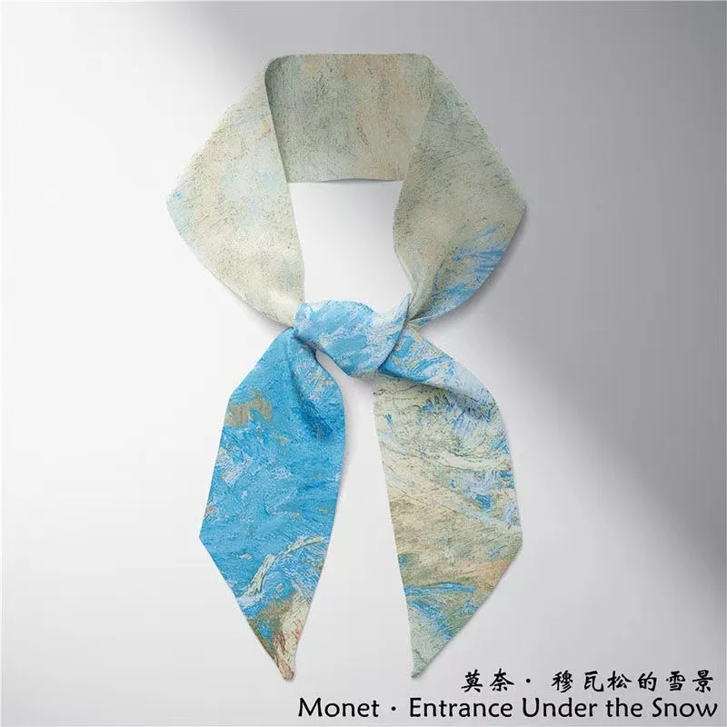 Woman Twill Silk Scarf 100*4cm Long Small Head Scarves Bag Ribbon Kerchief Ladies Tie Hot Selling