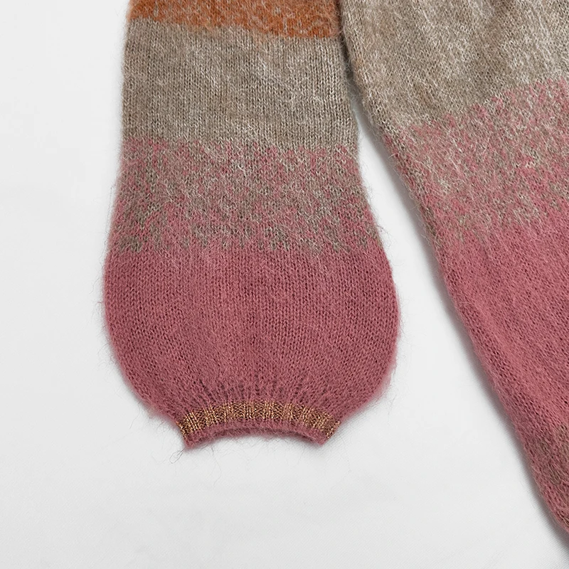 Custom OEM & ODM Logo Sweater women Jacquard design knitwear ladies Knitted Girls winter knit top women cardigan sweater