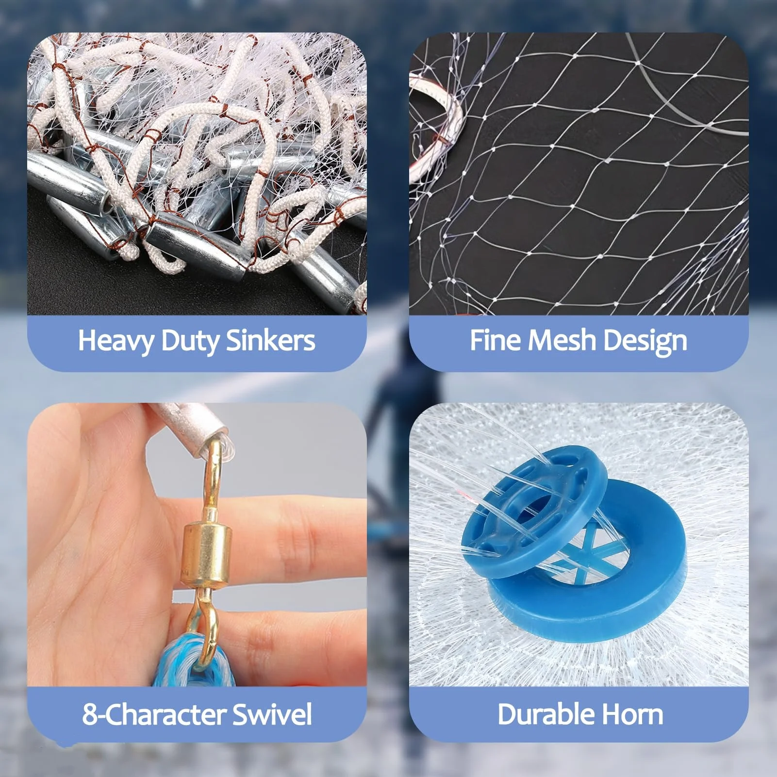 Hot Sale Fly Hand Cast Net Nylon Monofilament PP and PA Material Double and Single Knot Casting Fishing Nets