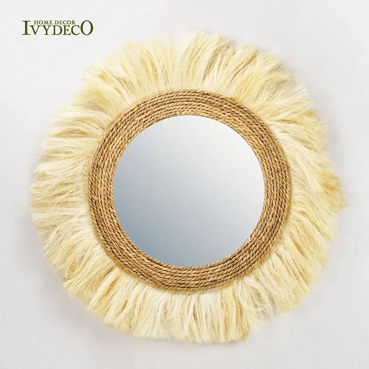 IVYDECO Современные натуральные деревянные висячие зеркала для украшения стен в виде морских водорослей