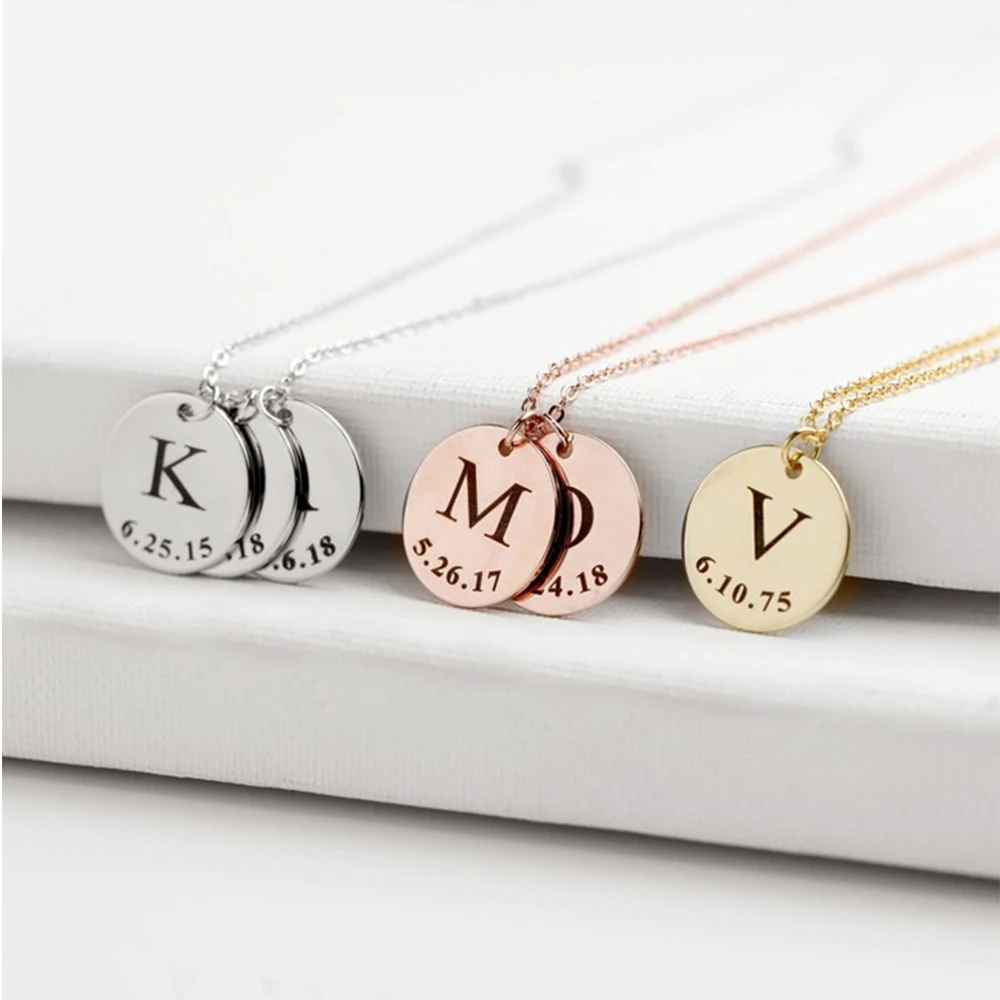 Customized Blank Pendant For Engraving Custom Name Necklace 18K Gold Plated Laser Engraving Blanks Collares Para Mujer