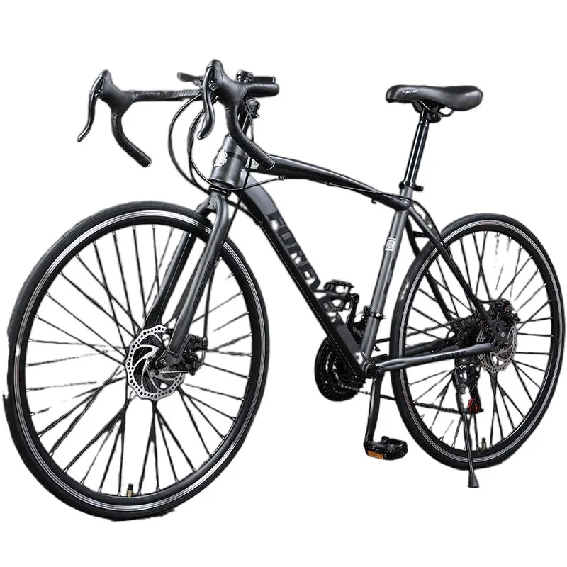 30-Speed Road Bike Curved Handlebar Straight Cross-Country Mountain Bike Variable Speed Disc Brake Muscle Fitness Car Steel Fork