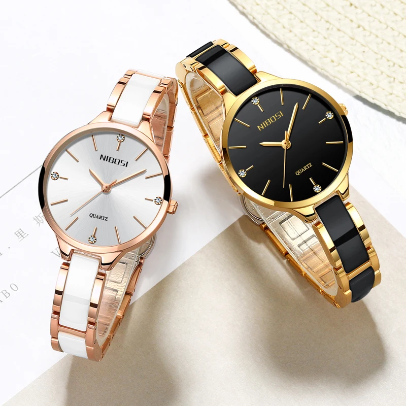 NIBOSI часы для женщин женские креативные керамический браслет Relogio Feminino Montre