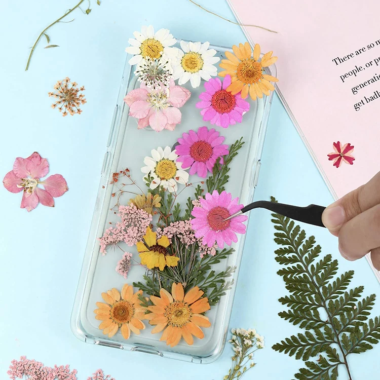 Dried Pressed Flowers Butterfly Stickers Real Natural Dry Flowers Leaves Bulk with Tweezers for resin Art Craft Supplies