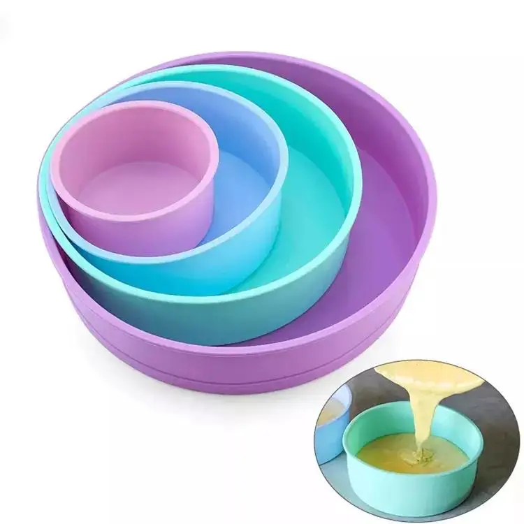 Homesun Kitchen Wares Multiple Colors 4 6 8 10 Inch Sustainable Cake Mould Silicone Molds