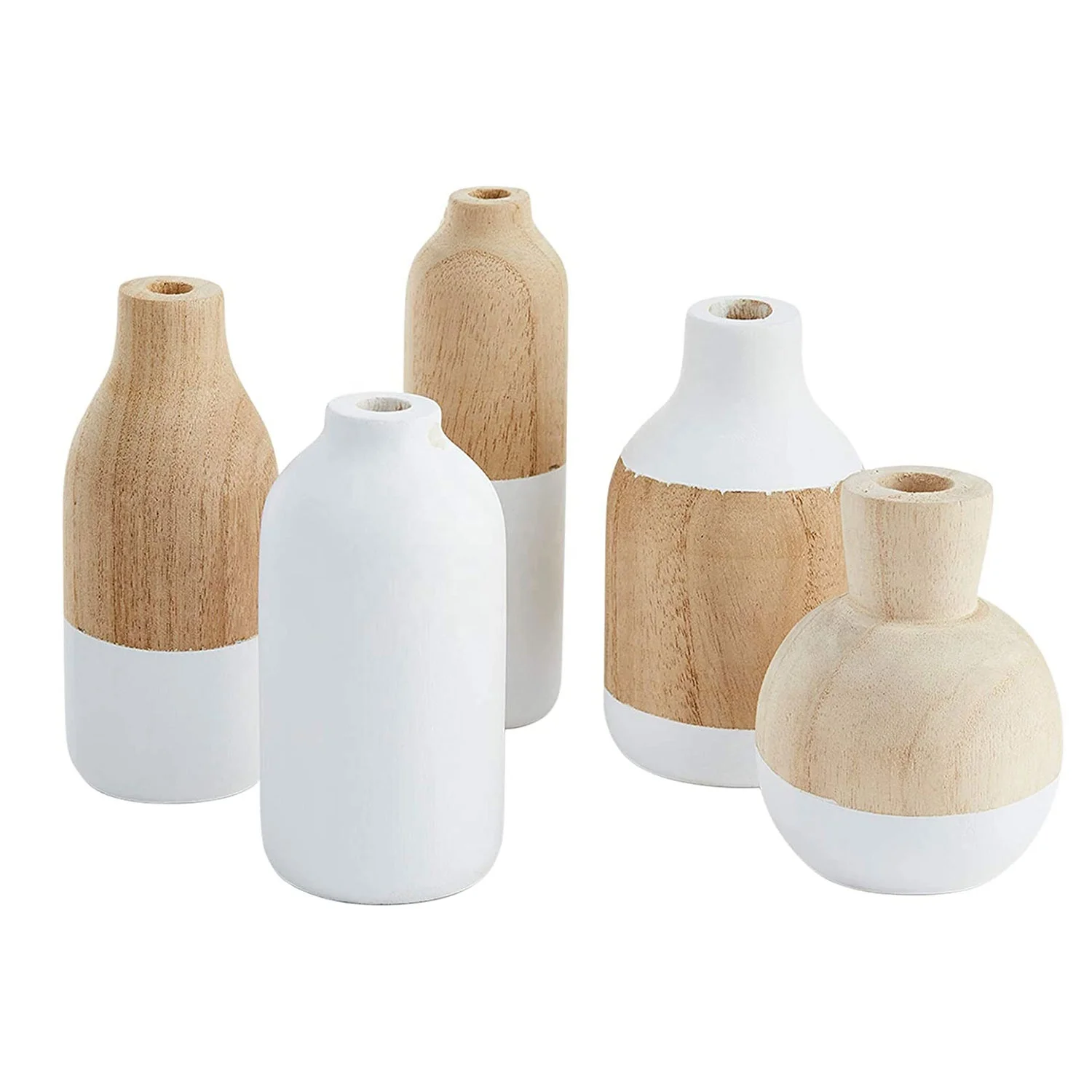 Paulownia Vase With Hole, Wooden  Home Decor Vases -Large